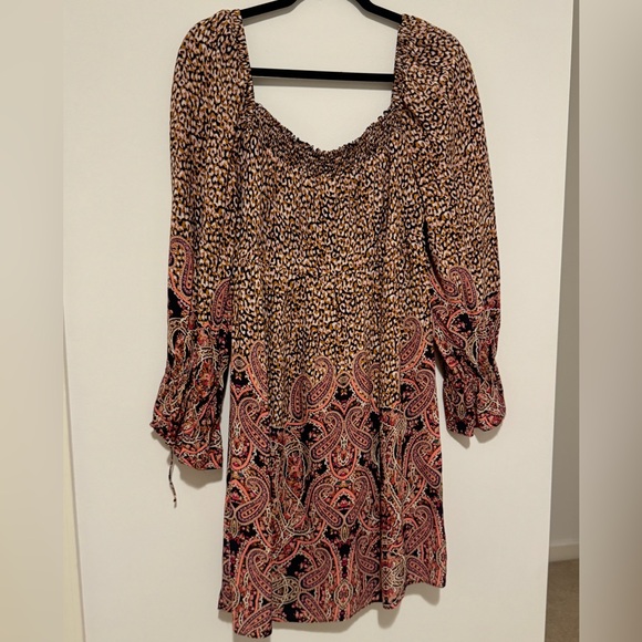 Anthropologie Maeve Dress Pink Paisley Leopard Milou Mini size M - Picture 7 of 12